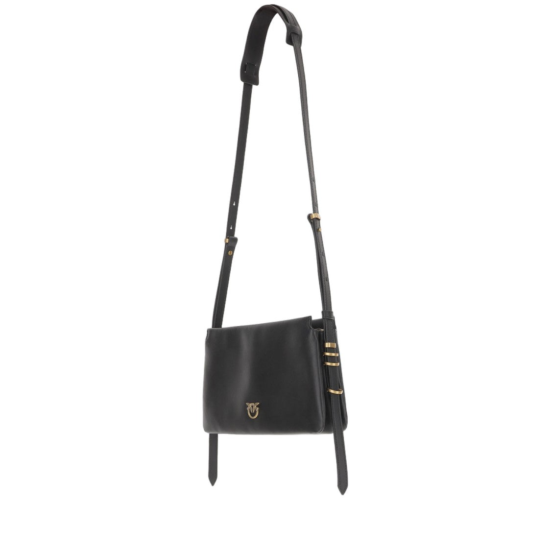 Pinko Rectangular Calfskin Leather Bag With Adjustable Strap