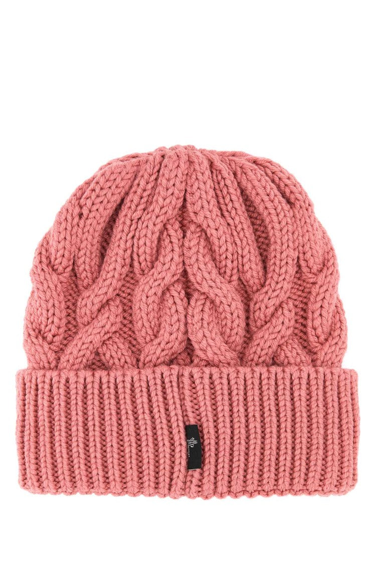Moncler Grenoble Dark Pink Wool Beanie Hat