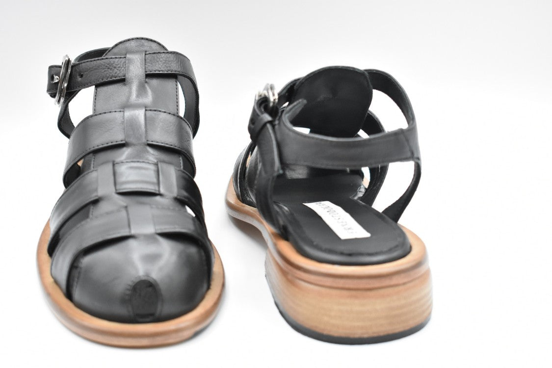 Ernesto Dolani Black Leather Sandals