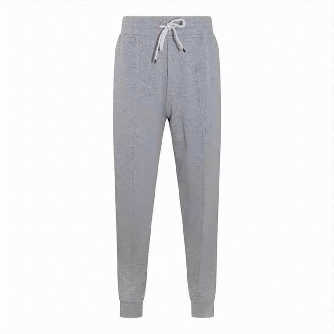 Brunello Cucinelli Heathered Grey Jogger Pants With Tapered Fit