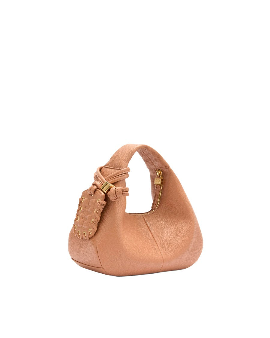 Ganni Tawny Birch Mini Hobo Polyurethane Bag