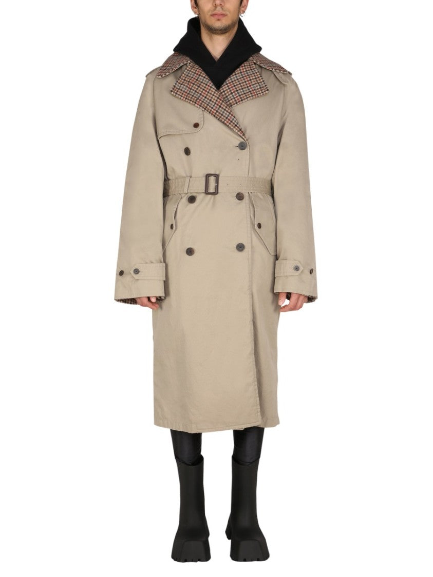 Balenciaga Reversible Oversized Trench Coat With Contemporary Design