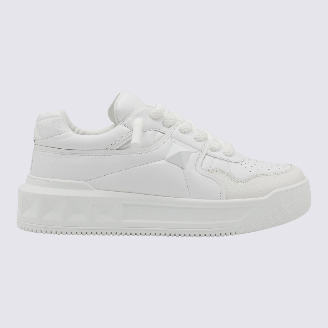 Valentino Garavani White Leather One Stud Sneakers