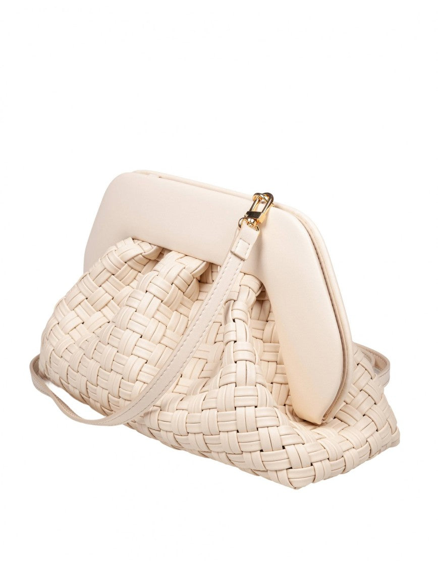 Themoirè Tia Clutch Bag In Vegan Fabric, Shell Color