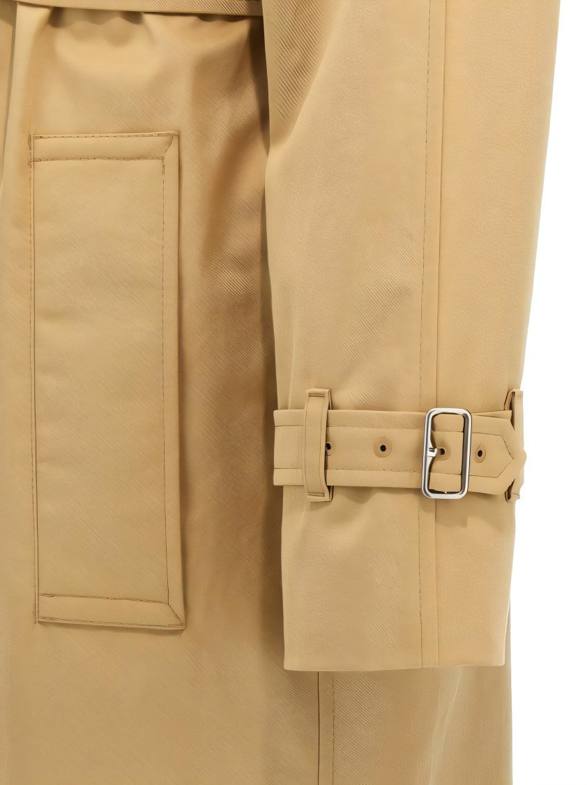 Burberry Double-Breasted Trench Coat With Belted Waist