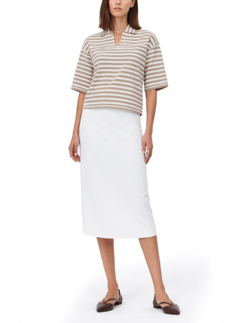 Max Mara Boxy Cropped Striped Viscose-Blend Top