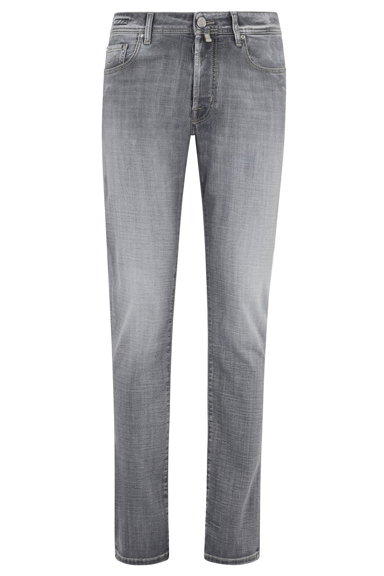 Jacob Cohen Vintage Gray Bard Five-Pocket Cotton-Blend Jeans