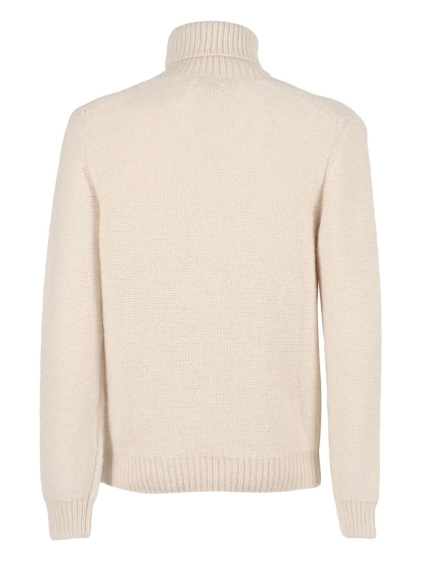 K-Way Cream Chunky Knit Turtleneck Sweater