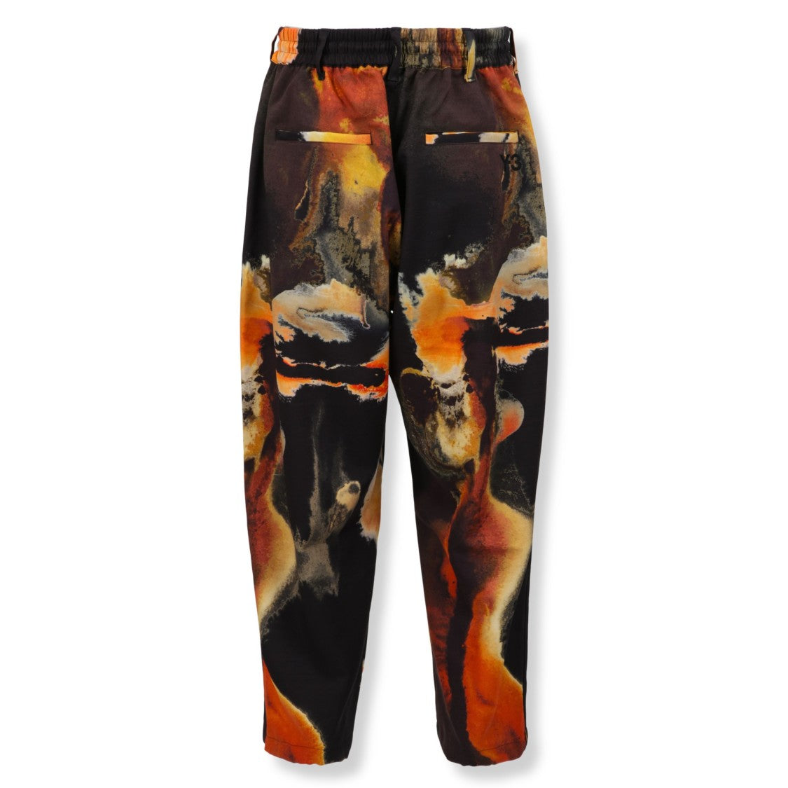 Y-3 Black Pants With All-Over Print