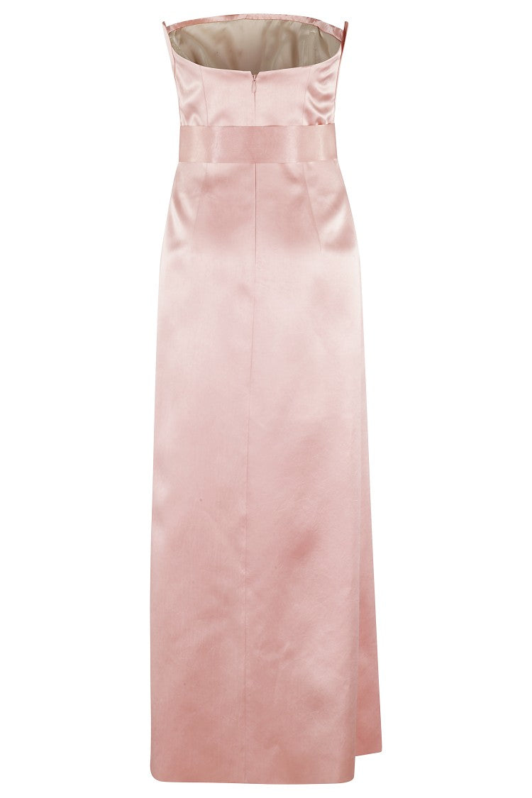 Philosophy Di Lorenzo Serafini Bustier Duchesse Dress With Raw-Edged Ruffles