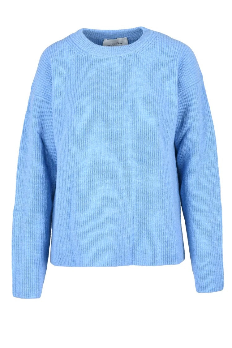 Ballantyne Ribbed Sweater - Light Blue