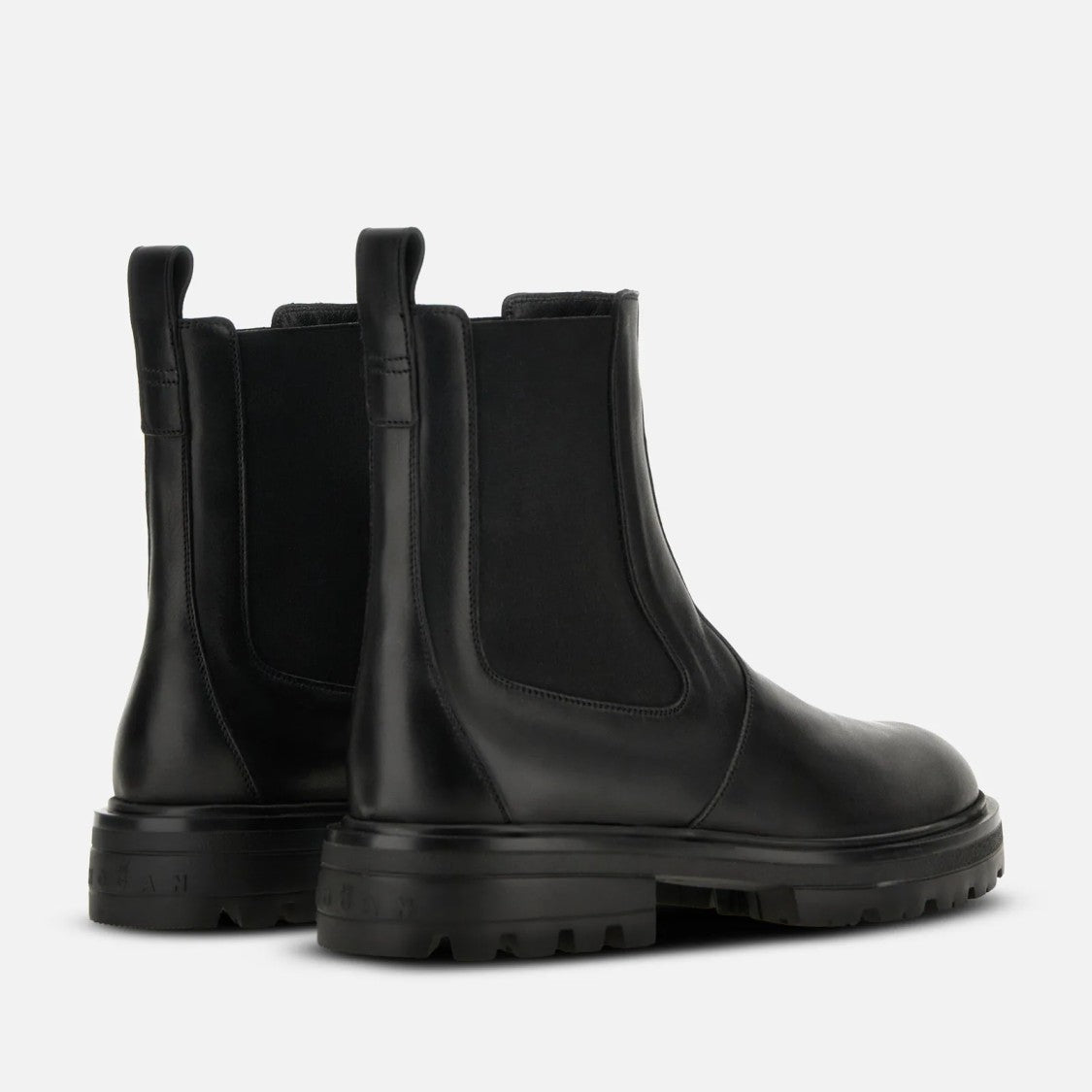 Hogan Contemporary Black Calfskin Ankle Boots