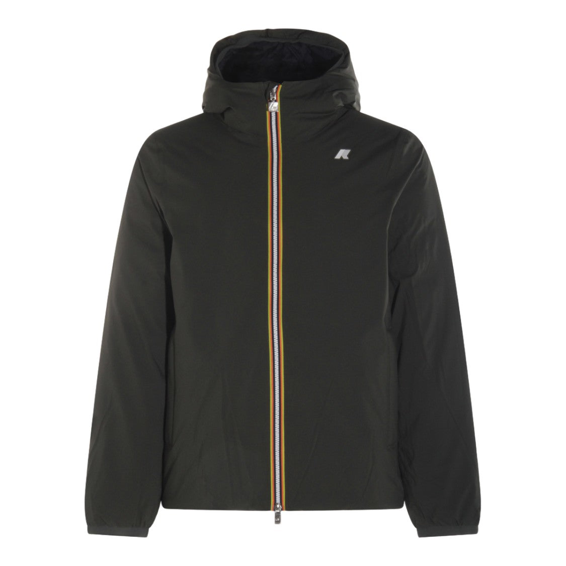 K-Way Black Coat With High Collar