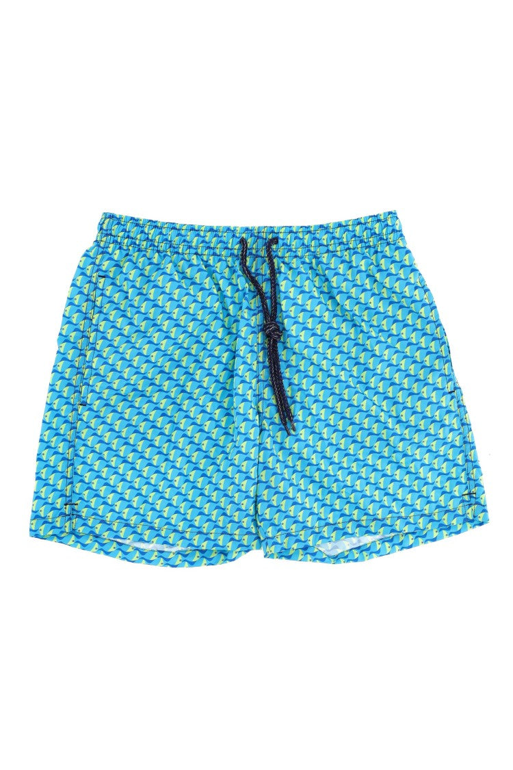 Drumohr Fish Print Quick-Dry Swim Shorts
