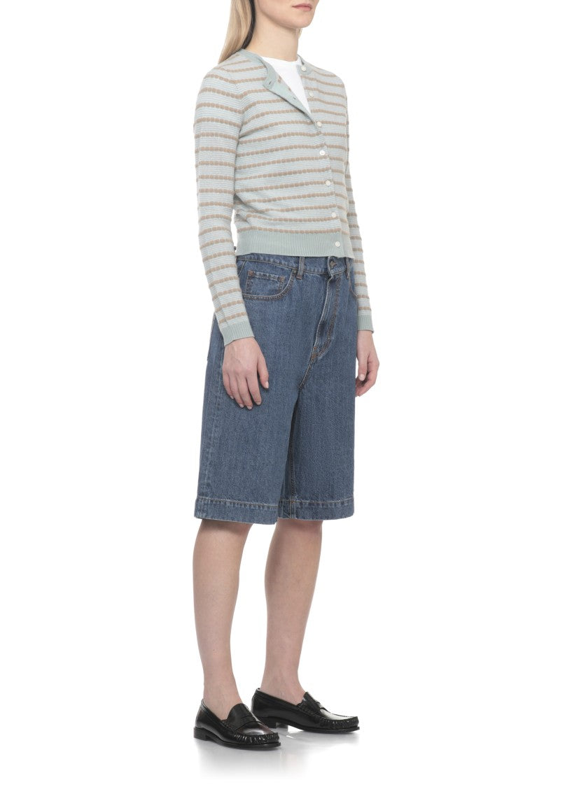 Guest In Residence Light Blue Jane Striped Cardigan