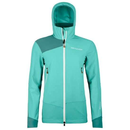 Ortovox Fitted Green Hooded Jacket With Contrasting Panels