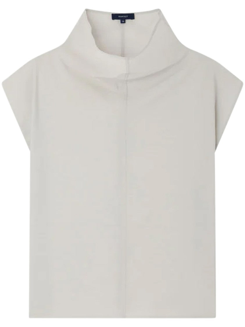 Soeur Boxy Short-Sleeve Shirt With Structured Collar