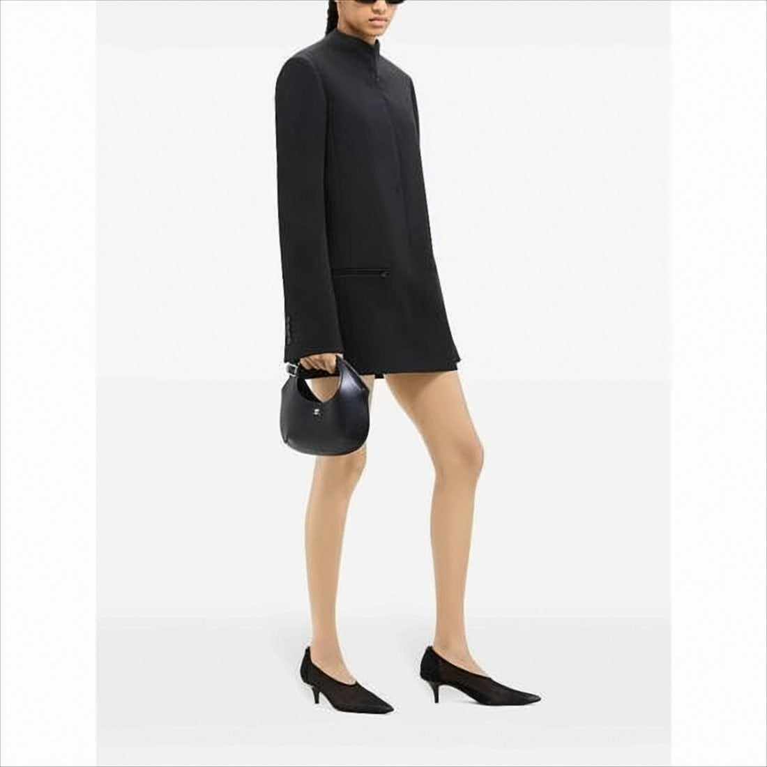 Courrèges Rounded Calf Leather Shoulder Bag With Circular Handle Cutout