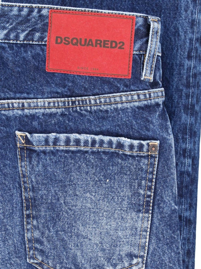 Dsquared2 Straight Leg Jeans With Medium Blue Wash