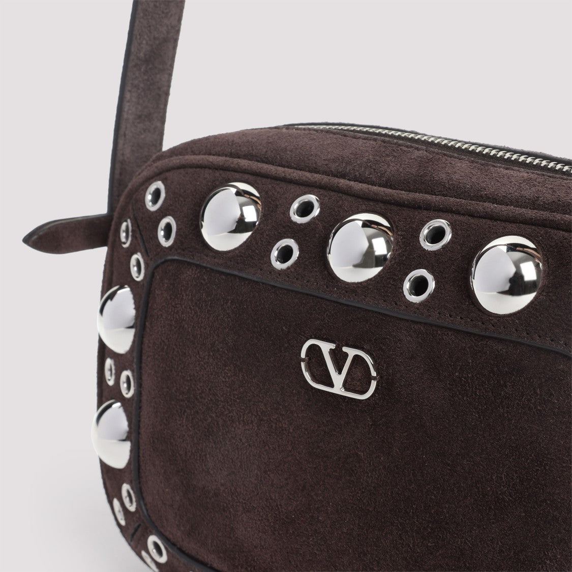 Valentino Garavani Testa Di Moro Brown Cow Suede Leather Nellcote Crossbody Bag