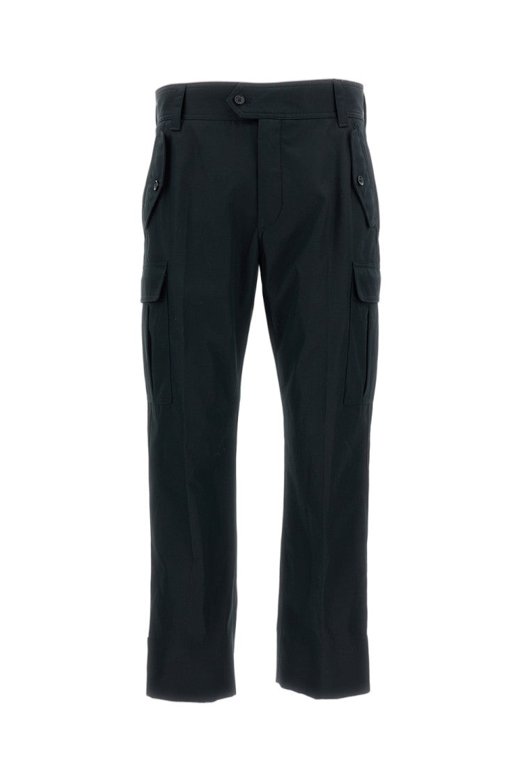 Alexander Mcqueen Tailored Black Cargo Trousers With Functional Flap Pockets