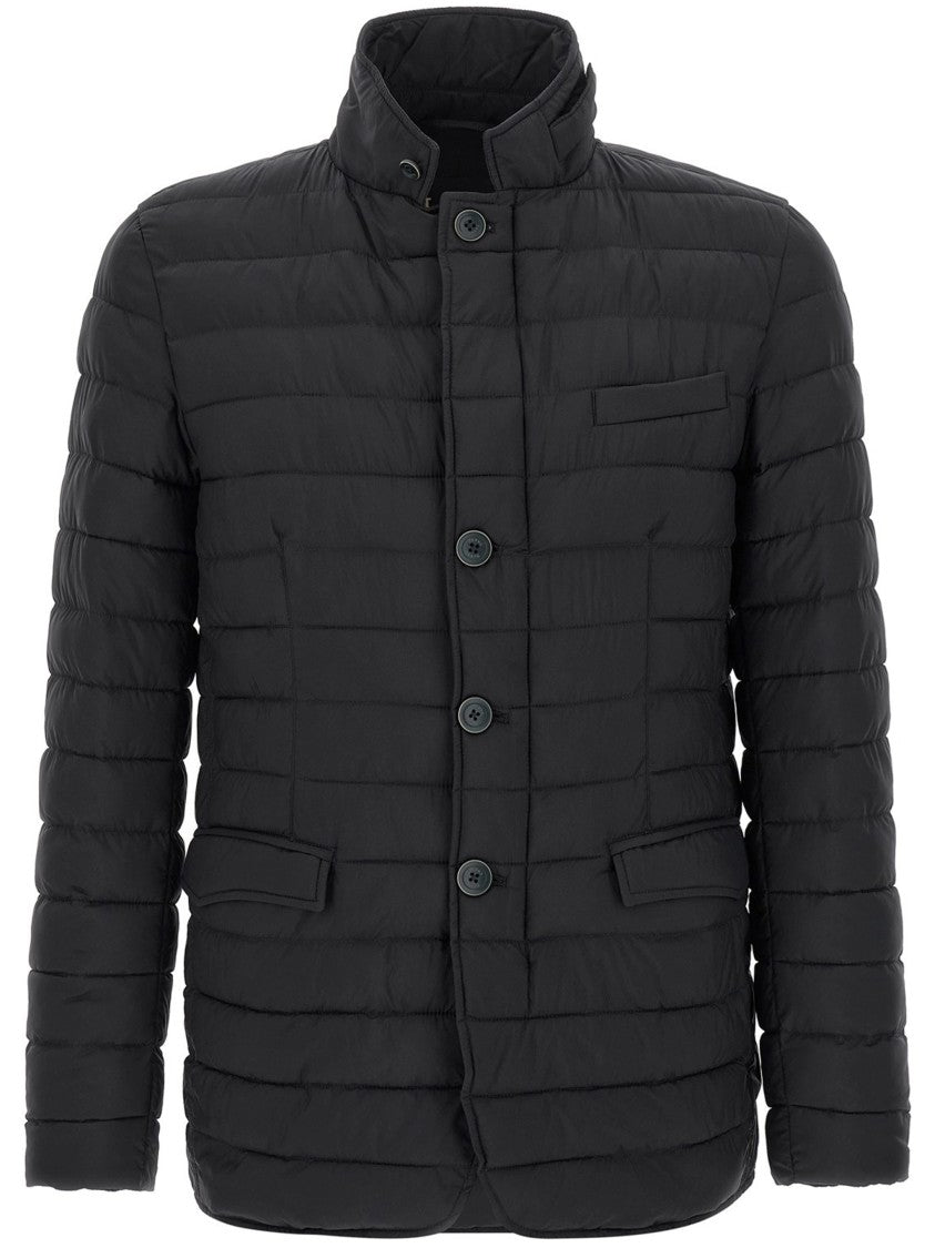 Herno Navy Blue Legend Quilted Stand Collar Jacket
