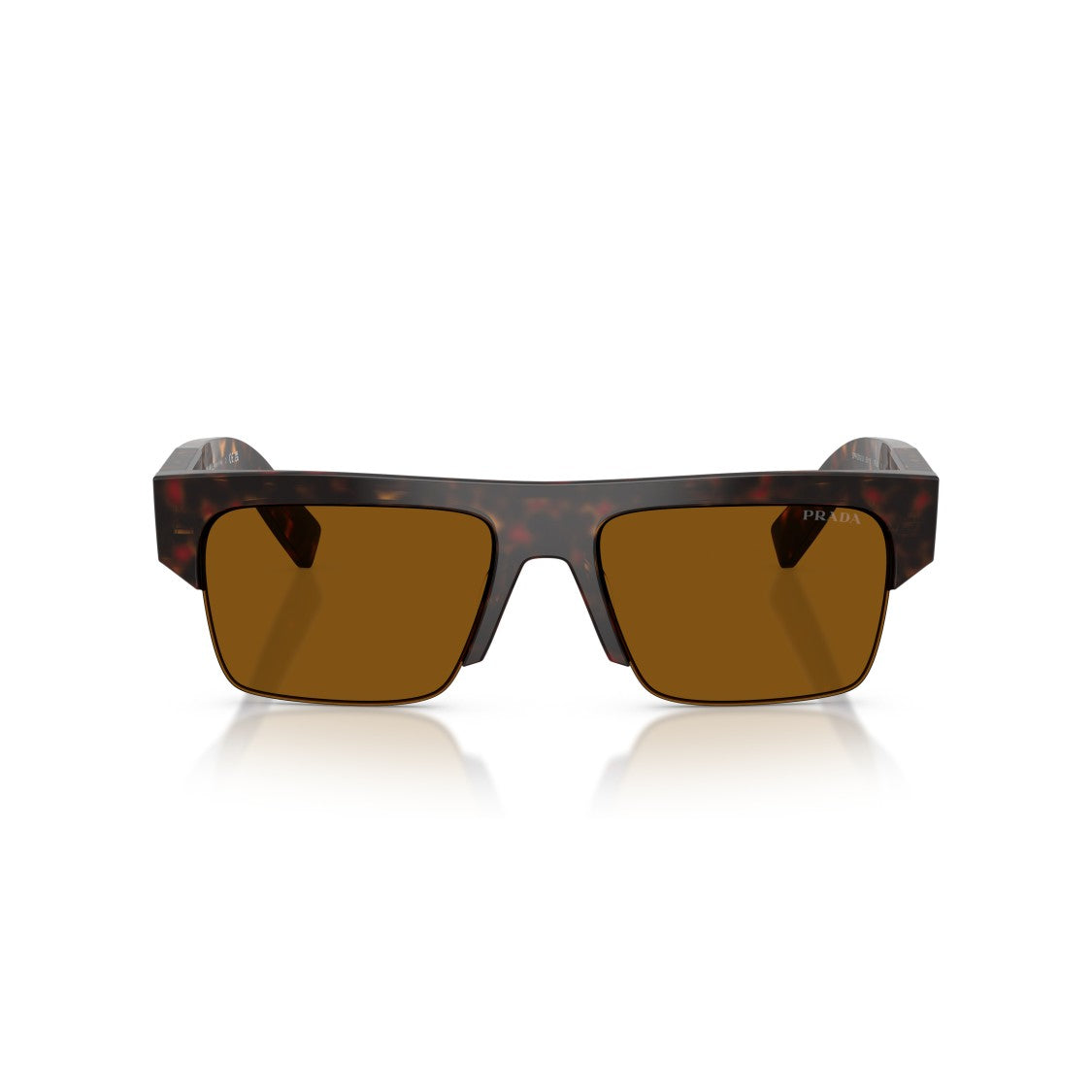 Prada 0Pr D12su Rectangular Tortoiseshell Acetate Sunglasses With Bold Arms