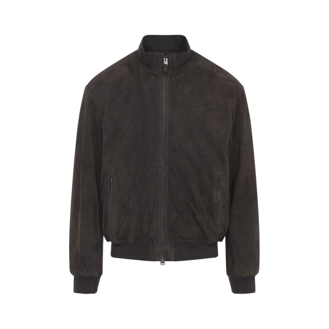Canali Brown Goat Bomber Jacket