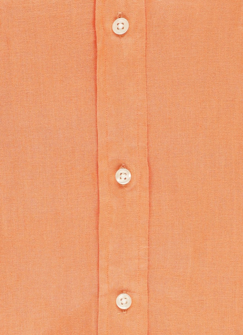 Polo Ralph Lauren Orange Button Down Linen Casual Shirt