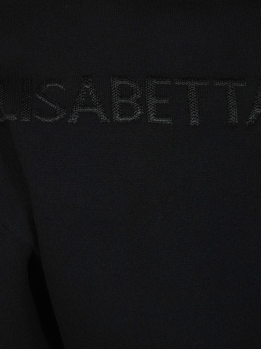 Elisabetta Franchi Fitted Black Deep V Cardigan