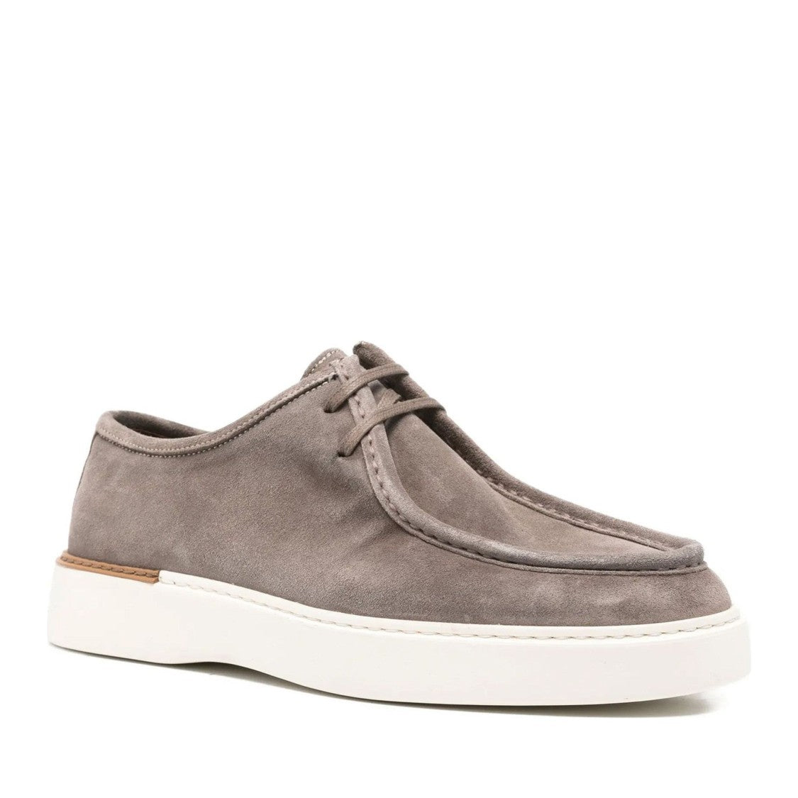 John Harrison Beige Suede Rounded Toe Loafers