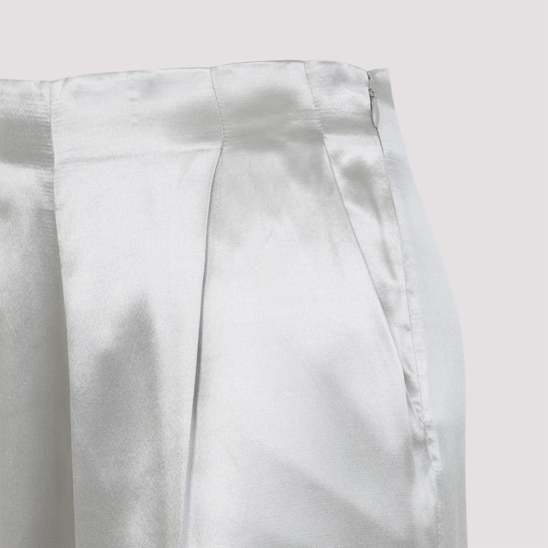 Alberta Ferretti High-Waisted Silver Trousers With Tailored Fit