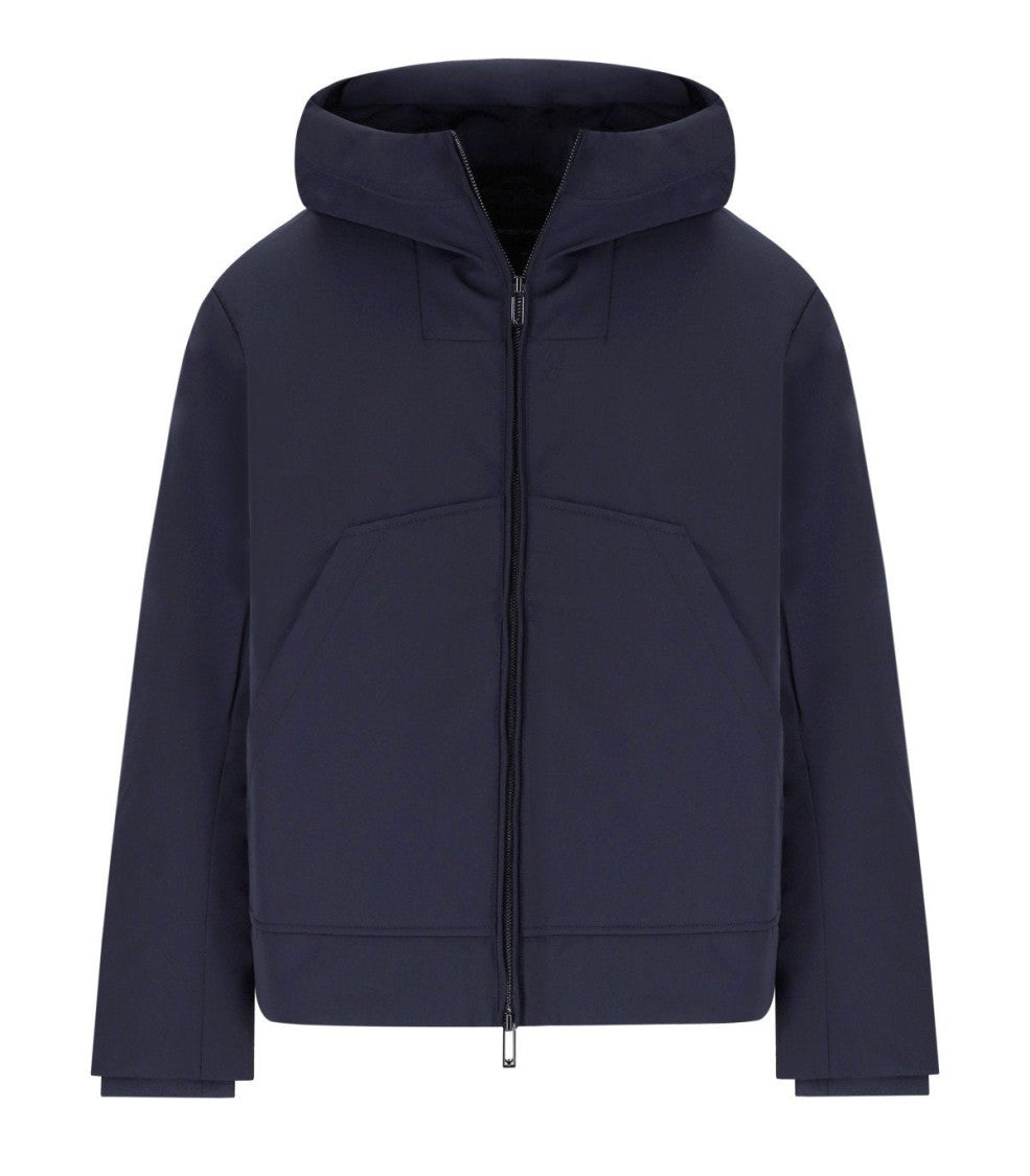Emporio Armani Blue Navy Hooded Down Jacket