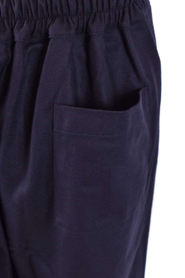 Laneus Relaxed Fit Deep Blue Trousers Pleated