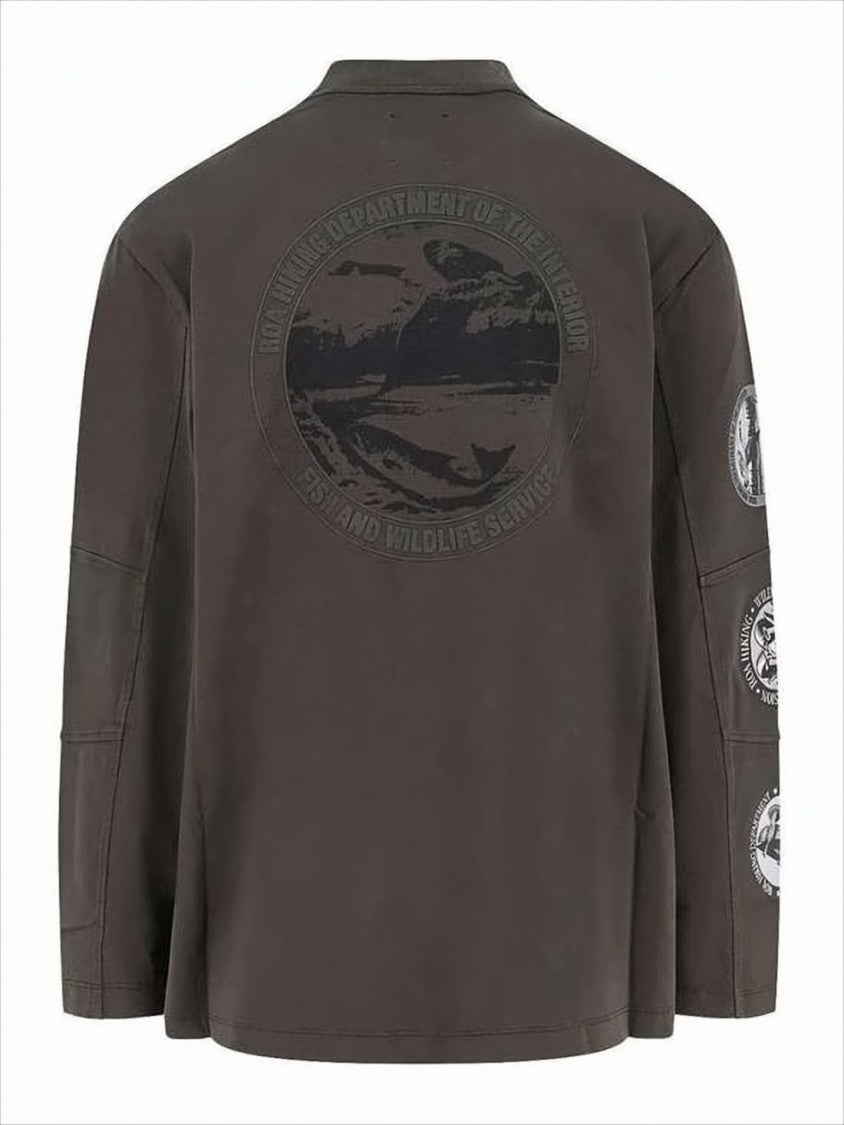 Roa Long-Sleeve Brown Organic Cotton T-Shirt