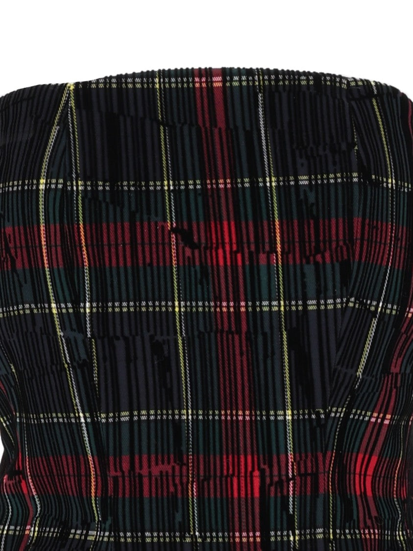 Shirt A Porter Structured Seams Strapless Tartan Bustier