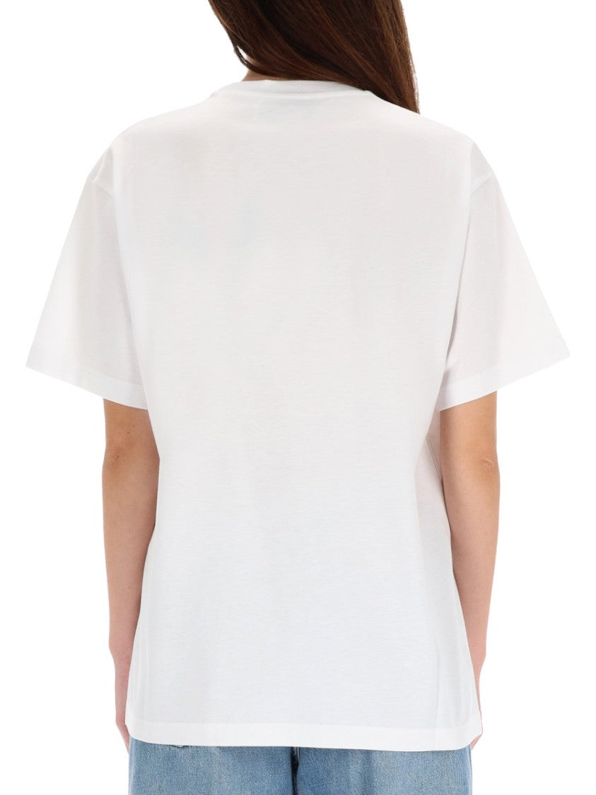 Gucci White Embroidered Logo Cotton T-Shirt