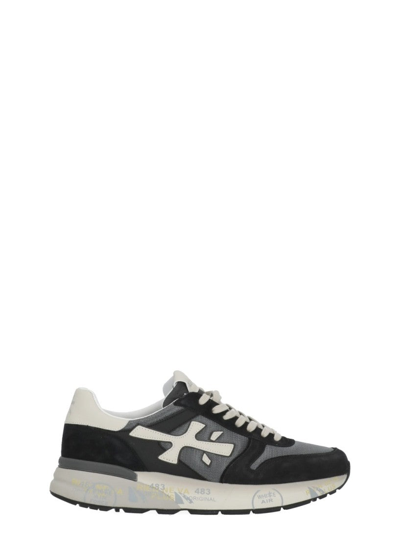 Premiata White Mick 8085 Suede-Blend Sneakers