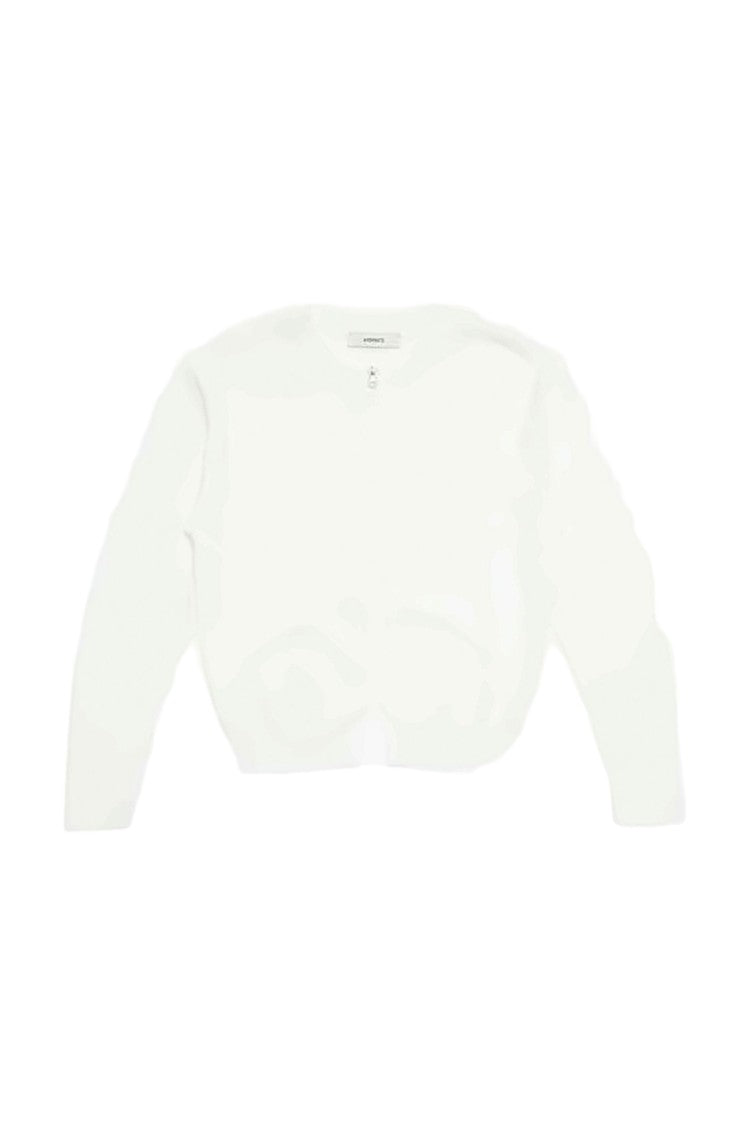 Amomento Cropped Cardigan With Front Zipper