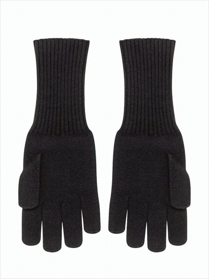 Marine Serre Fingerless Knitted Gloves With Circular Eye Motif