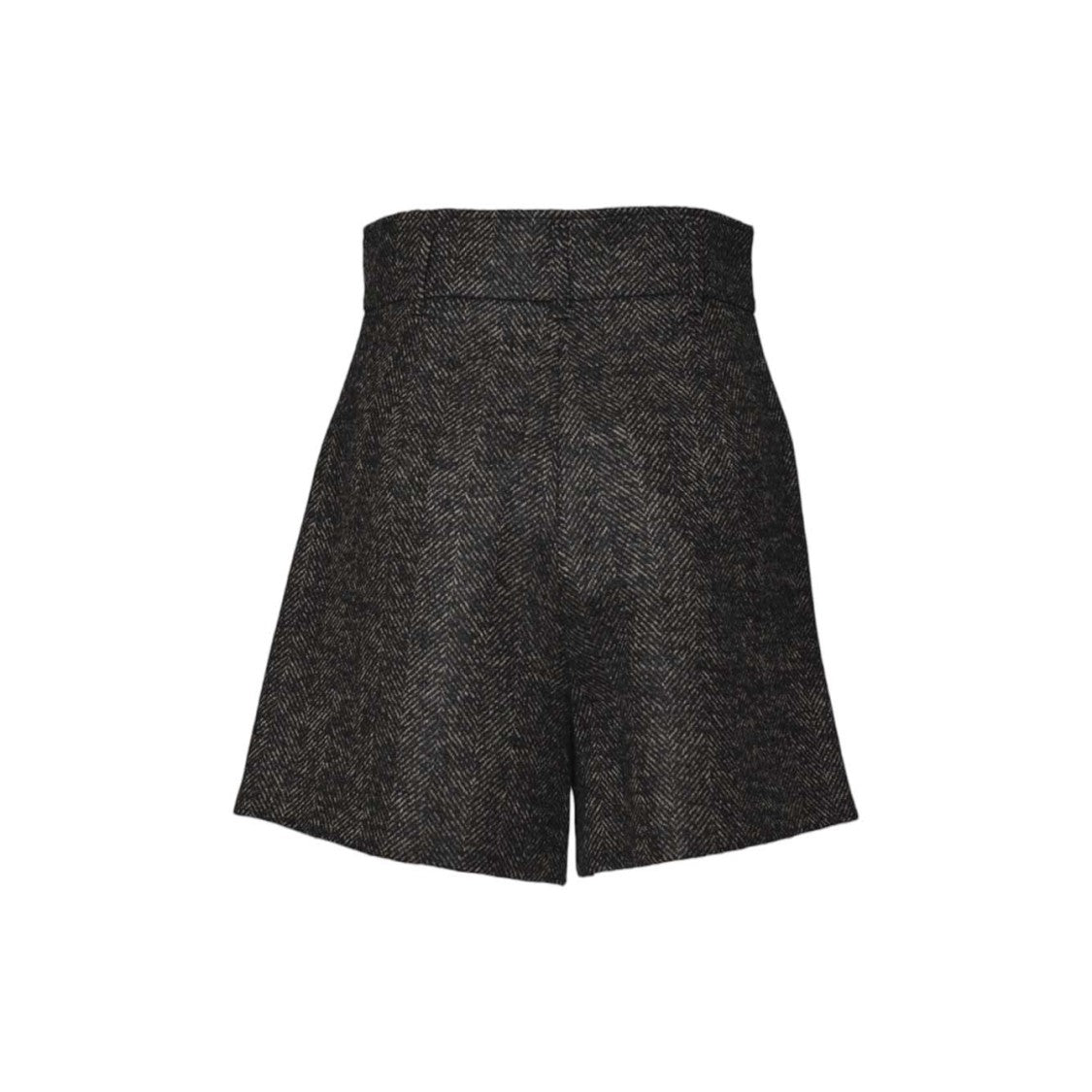Max Mara Tailored High-Waisted Shorts With Textured Herringbone Pattern