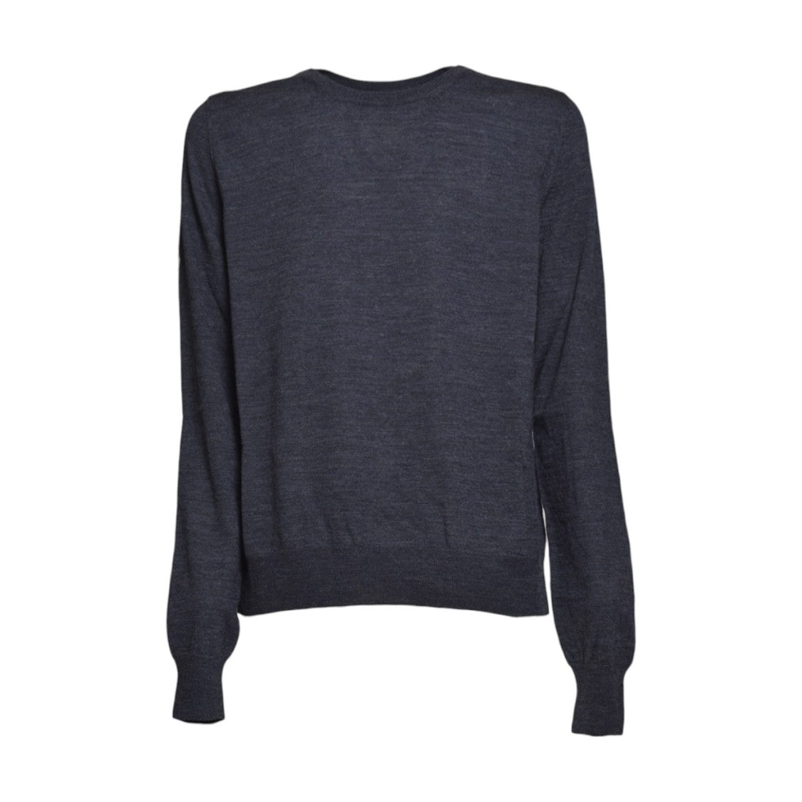 Maison Margiela Classic Round Neck Sweater In Deep Blue Wool