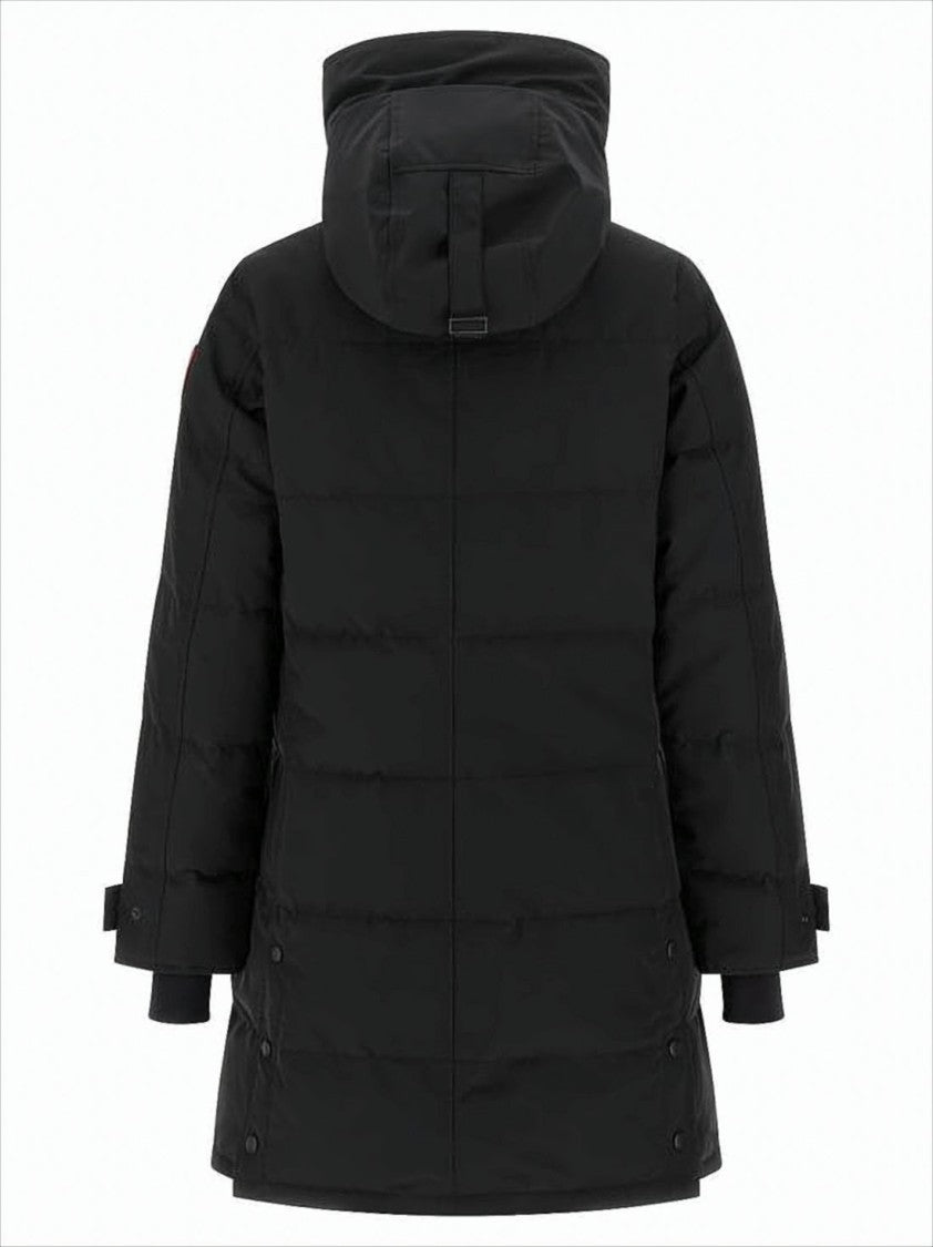 Canada Goose Classic Black Padded Coat With Quilted Texture And Logo Patch