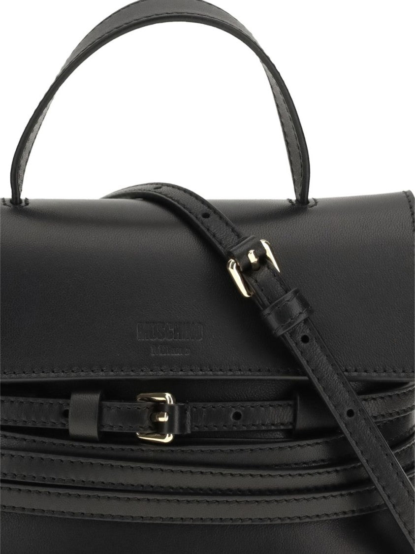 Moschino Black Structured Wrap Around Silk Bag