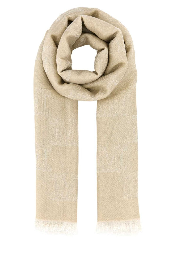 Max Mara Beige Viscose Blend Whisky Scarf