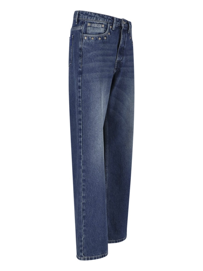 Paloma Wool Wide-Leg Denim Jeans With Subtle Fading And Metallic Accents