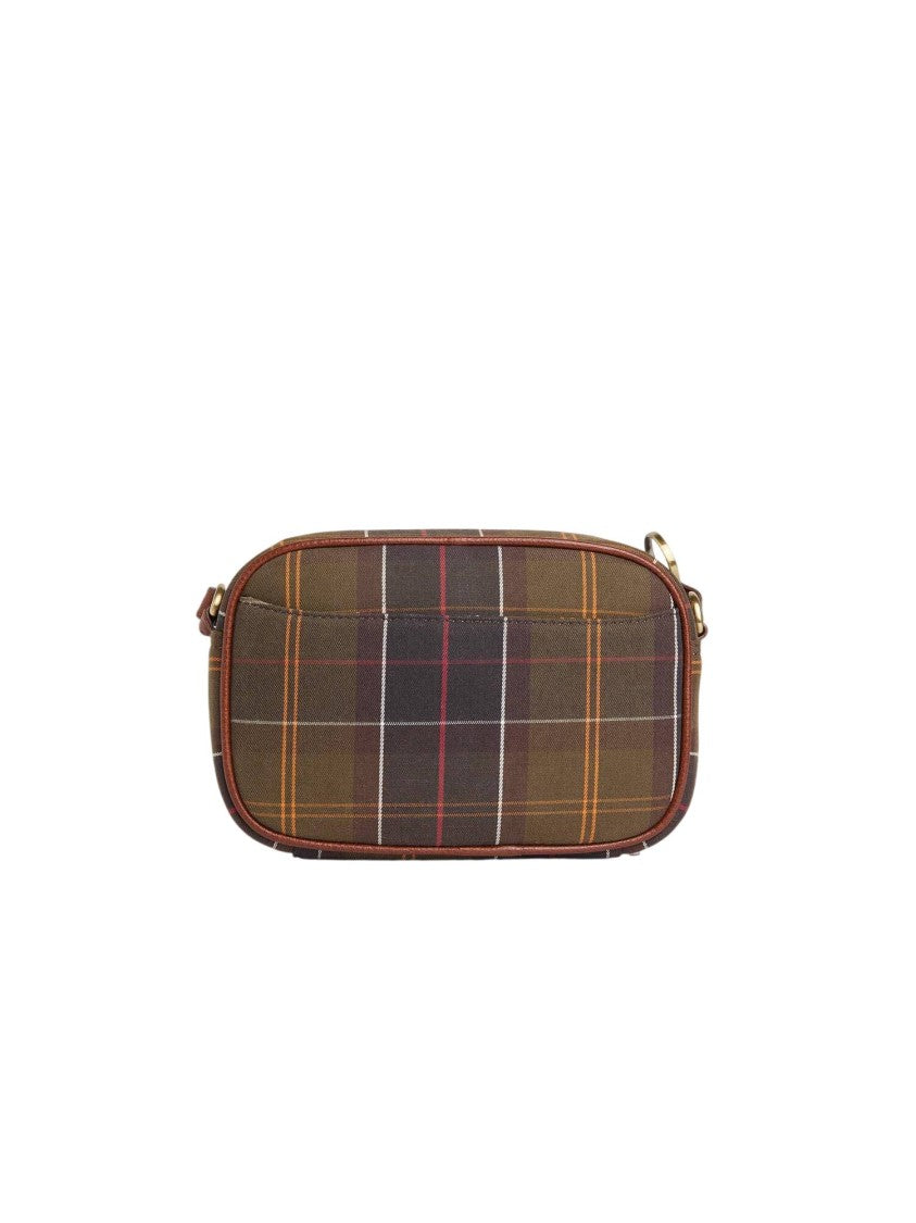 Barbour Daphne Compact Tartan Leather-Trimmed Crossbody Bag