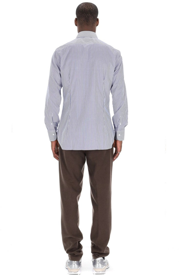 Barba Journey Line Cotton Striped Shirt