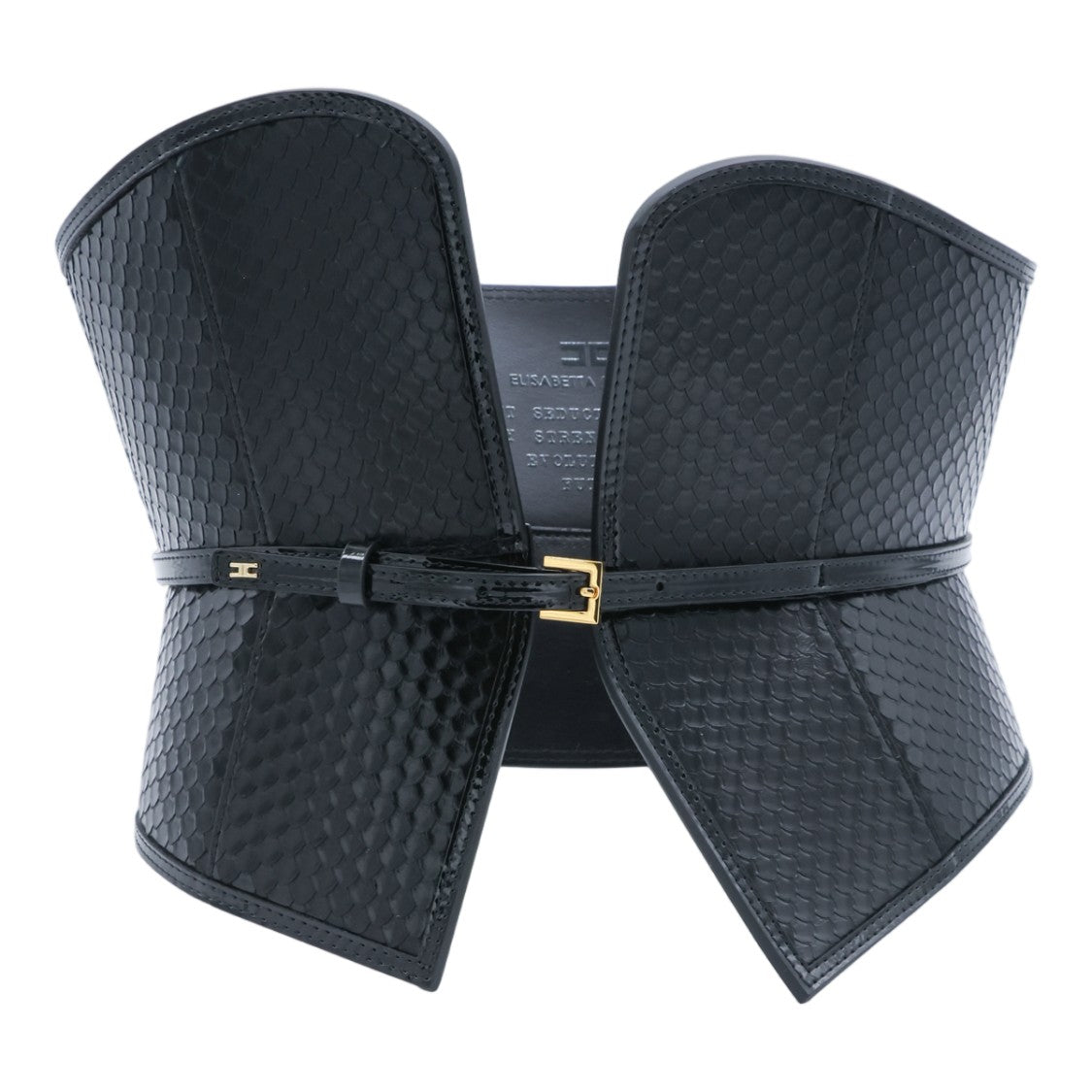 Elisabetta Franchi Black Scale-Pattern Belt