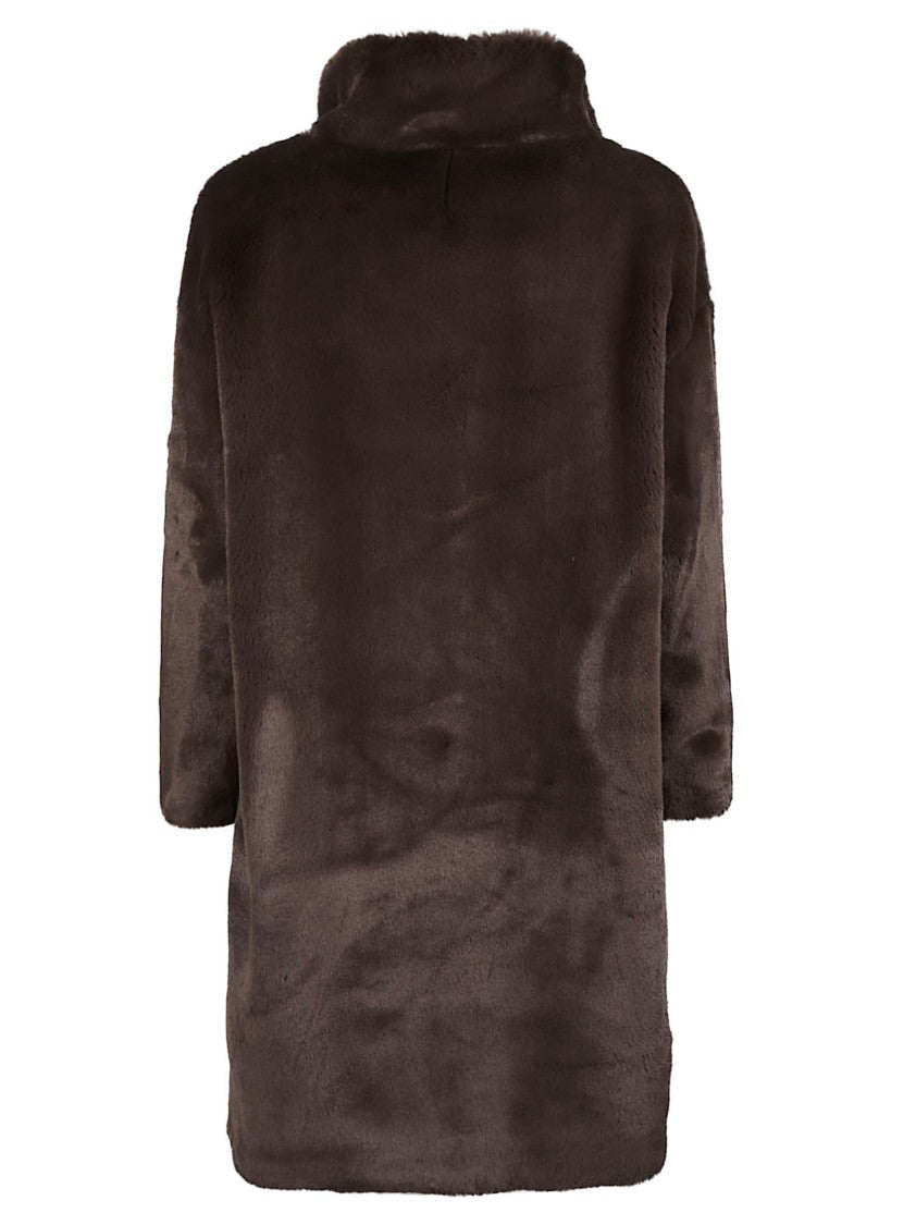 Herno Soft Alternative Fur Long Plush Coat